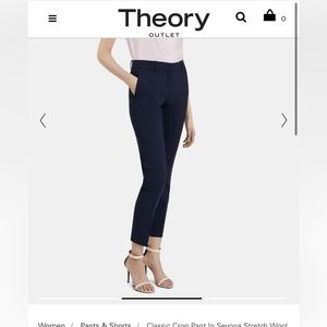 Theory Classic Cropped Pant in Navy